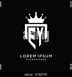Letter EY Logo Monogramm Emblem Stil mit Kronenform Design Vorlage Vektor Grafik Vektor Grafik Vektor Grafik Stock Vektor