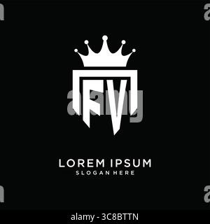 Letter FV Logo Monogramm Emblem Stil mit Krone Form Design Vorlage Vektor Grafik Vektor Grafik Vektor Grafik Stock Vektor