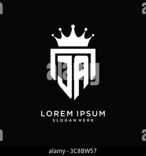 Letter ja Logo Monogramm Emblem Stil mit Krone Form Design Vorlage Vektor Grafik Vektor Grafik Vektor Grafik Stock Vektor