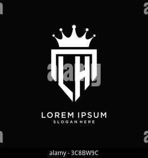 Letter LH Logo Monogramm Emblem Stil mit Kronenform Design Vorlage Vektor Grafik Vektor Grafik Vektor Grafik Stock Vektor