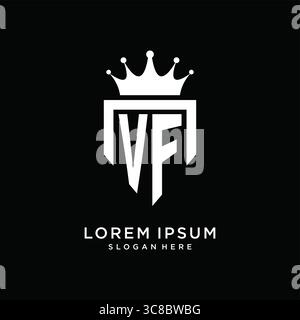 Letter VF Logo Monogramm Emblem Stil mit Kronenform Design Vorlage Vektor Grafik Vektor Grafik Vektor Grafik Stock Vektor