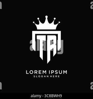 Letter TR Logo Monogramm Emblem Stil mit Krone Form Design Vorlage Vektor Grafik Vektor Grafik Vektor Grafik Stock Vektor