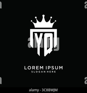 Letter YQ Logo Monogramm Emblem Stil mit Kronenform Design Vorlage Vektor Grafik Vektor Grafik Vektor Grafik Stock Vektor
