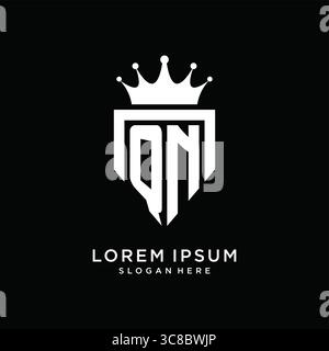 Buchstabe QN Logo Monogramm Emblem Stil mit Krone Form Design Vorlage Vektor Grafik Vektor Grafik Vektor Grafik Stock Vektor