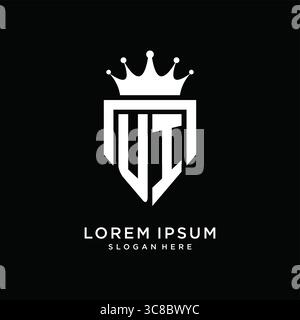 Letter UI Logo Monogramm Emblem Stil mit Kronenform Design Vorlage Vektor Grafik Vektor Grafik Vektor Grafik Stock Vektor