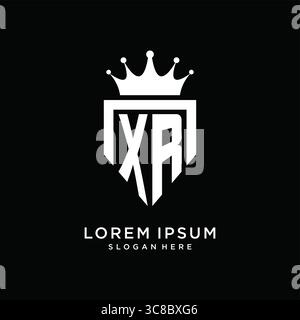 Letter XR Logo Monogramm Emblem Stil mit Kronenform Design Vorlage Vektor Grafik Vektor Grafik Vektor Grafik Stock Vektor