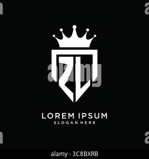 Letter ZL Logo Monogramm Emblem Stil mit Kronenform Design Vorlage Vektor Grafik Vektor Grafik Vektor Grafik Stock Vektor