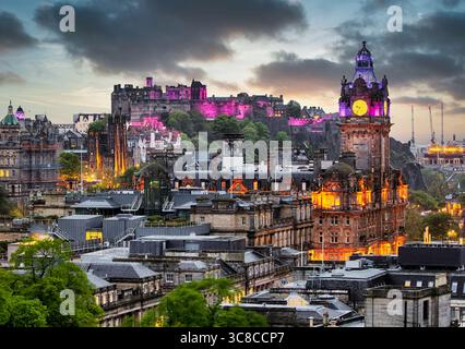 Luftaufnahme von Calton Hill, Edinburgh, Großbritannien Stockfoto
