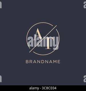 Anfangsbuchstabe AM Logo mit einfacher Kreislinie eleganter Optik Vektorgrafik im Monogramm-Logo-Stil Stock Vektor