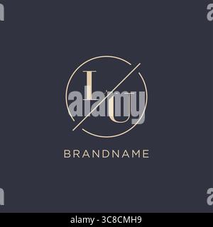 Initial Letter LU Logo mit einfacher Kreislinie eleganter Optik Vektorgrafik im Monogramm-Logo-Stil Stock Vektor