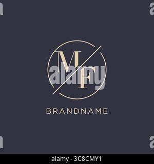 Anfangsbuchstabe MF-Logo mit einfacher Kreislinie eleganter Optik Vektorgrafik im Monogramm-Logo-Stil Stock Vektor