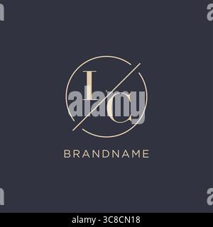 Anfangsbuchstabe LC-Logo mit einfacher Kreislinie eleganter Optik Vektorgrafik im Monogramm-Logo-Stil Stock Vektor