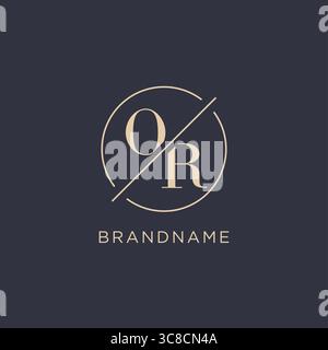 Anfangsbuchstabe ODER Logo mit einfacher Kreislinie eleganter Optik Vektorgrafik im Monogramm-Logo-Stil Stock Vektor