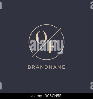 Anfangsbuchstabe DES Logos mit einfacher Kreislinie eleganter Optik Vektorgrafik im Monogramm-Logo-Stil Stock Vektor
