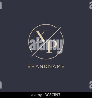Initial Letter XP-Logo mit einfacher Kreislinie eleganter Optik Vektorgrafik im Monogramm-Logo-Stil Stock Vektor