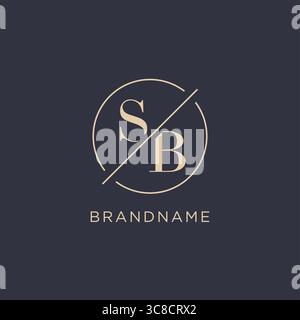 Anfangsbuchstabe SB-Logo mit schlichter Kreislinie eleganter Optik Vektorgrafik im Monogramm-Logo-Stil Stock Vektor