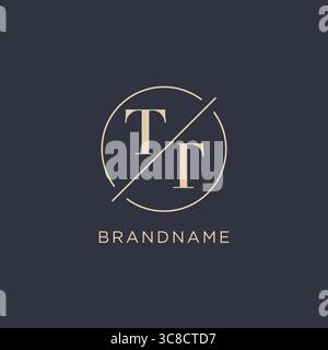 Anfangsbuchstabe TT-Logo mit einfacher Kreislinie eleganter Optik Vektorgrafik im Monogramm-Logo-Stil Stock Vektor