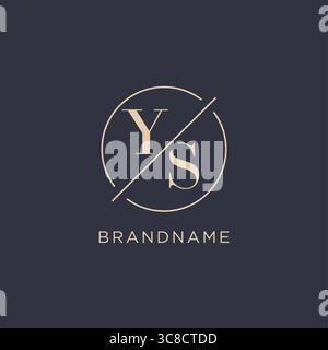 Initial Letter YS-Logo mit einfacher Kreislinie eleganter Optik Vektorgrafik im Monogramm-Logo-Stil Stock Vektor