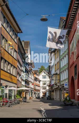 Fußgängerzone in der Altstadt, Appenzell, Kanton Appenzell Innerrhoden, Schweiz Stockfoto