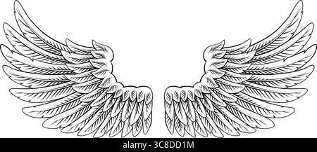 Illustration Des Angeladlers Pegasus Federflügel Stock Vektor