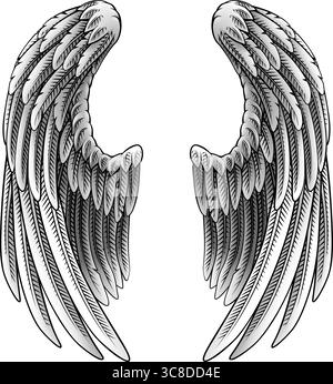 Illustration Des Angeladlers Pegasus Federflügel Stock Vektor