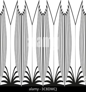 Abstraktes lineares Muster. Monochrome vertikale Streifen. Geometrischer Spitzenvektor. OP-Art-Textur. EPS 10. Stock Vektor