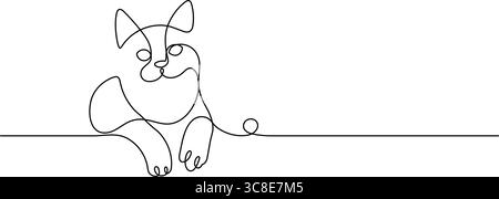Minimalismus Katze eine Linie Zeichnung handgezeichnet dekorative Kunst Vektor Illustration Stock Vektor