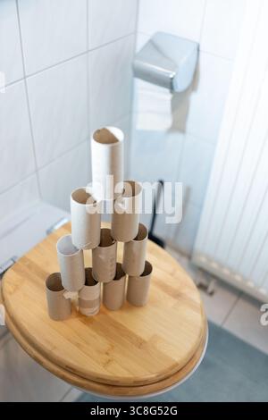 Symbolbild über Toilettenpapier am 4. August 2025 in Marktoberdorf. Modell freigegeben, Eigenschaft freigegeben. Fotograf: Peter Schatz Stockfoto