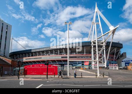 Principality Stadium, das Nationalstadion von Wales, früher Millennium Stadium, in Cardiff City, South Wales, Großbritannien Stockfoto