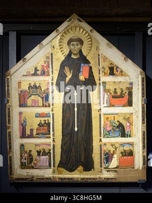 Szene aus dem Leben des hl. Franziskus, gemalt von Maestro della Croce 434 und Maestro di Santa Maria Primerana, untergebracht im Museo Civico, Pistoia, Ital Stockfoto