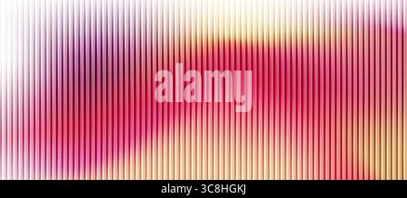 Lebendiges kanneliertes Glas in Cyberpunk-Orange- und Pink-Tönen. Wellige Verzerrung mit blaugrünen Überlagerungen und Spektrumsflecken. Ästhetischer Hintergrund für digitale Retro-Poster oder Kunst mit technischen Themen. Stock Vektor