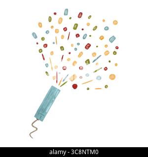 Festliches farbenfrohes Konfetti - runder Hintergrund mit Aquarellrahmen. Dies ist ein herbstliches Designelement für Druck, Kinderdrucke und Dekoration Stockfoto