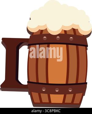 Bierfass aus Holz. Vektor Stock Vektor
