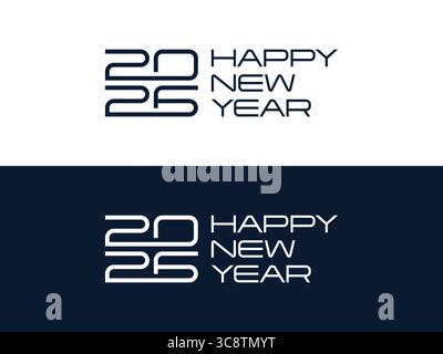 „Happy New Year 2026“ – Textvorlage für das Logo mit kreativen Zahlen. Vektorabbildung Stock Vektor