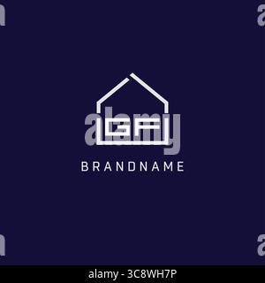 Anfangsbuchstabe GF Dach Immobilien Logo Design Ideen Vektorgrafik Stock Vektor