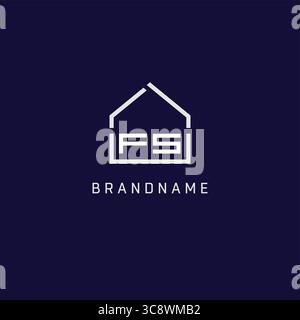 Anfangsbuchstabe FS Dach Immobilien Logo Design Ideen Vektor Grafik Stock Vektor