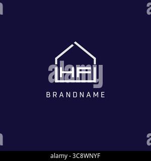 Anfangsbuchstabe HF Dach Immobilien Logo Design Ideen Vektorgrafik Stock Vektor