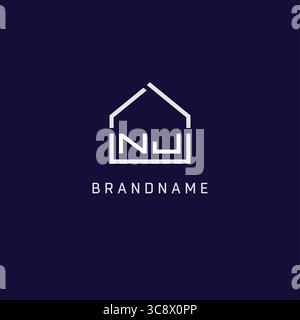 Initial Letter NJ Dach Immobilien Logo Design Ideen Vektorgrafik Stock Vektor