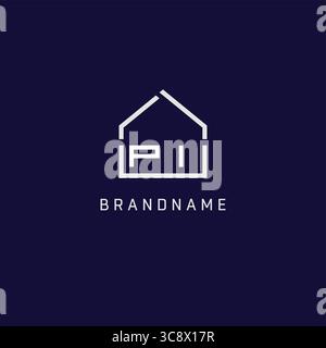 Anfangsbuchstabe PI Dach Immobilien Logo Design Ideen Vektorgrafik Stock Vektor