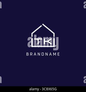 Anfangsbuchstabe TK Dach Immobilien Logo Design Ideen Vektor Grafik Stock Vektor