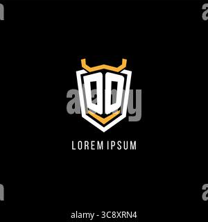 Initial DO geometrische Schild Esport Logo Monogramm Design Vektorgrafik Stock Vektor