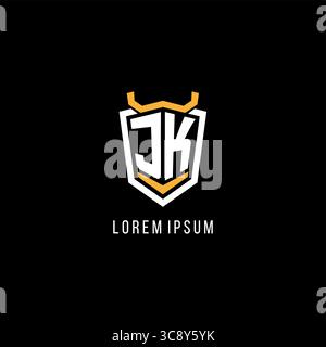 Ursprüngliche JK geometrische Schild Esport Logo Monogramm Design Vektor-Grafik Stock Vektor