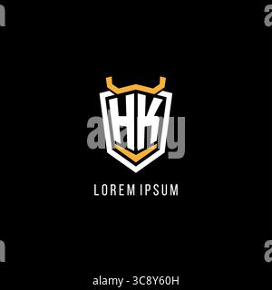 Ursprüngliche geometrische HK Schild Esport Logo Monogramm Design Vektorgrafik Stock Vektor