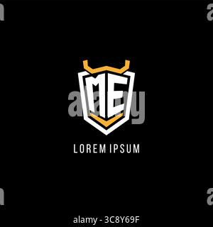 Initial ME geometrisches Schild Esport Logo Monogramm Design Vektorgrafik Stock Vektor