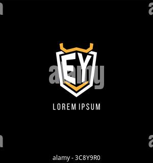 Anfängliche geometrische EY-Abschirmung Esport-Logo-Vektorgrafik im Monogramm-Design Stock Vektor