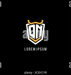Erste QN geometrische Schild Esport Logo Monogramm Design Vektorgrafik Stock Vektor