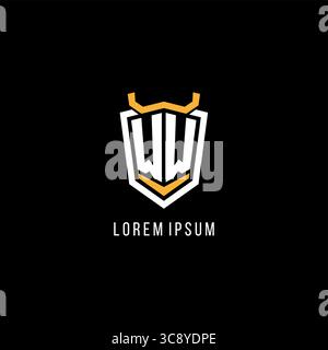 Erste WW geometrische Schild Esport Logo Monogramm Design Vektorgrafik Stock Vektor