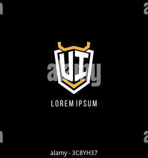 Ursprüngliche UI geometrische Abschirmung Esport Logo Monogramm Design Vektorgrafik Stock Vektor