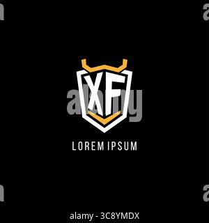 Ursprüngliche Vektorgrafik des XF mit geometrischem Schild und Esport-Logo im Monogramm-Design Stock Vektor