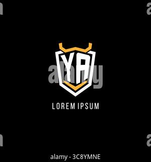Anfängliche geometrische Vektorgrafik im YA-Design mit Esport-Logo und Monogramm-Design Stock Vektor